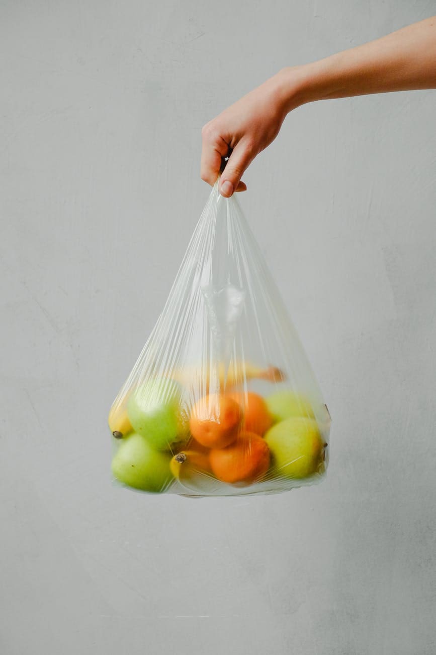 fruits in a plastic bag